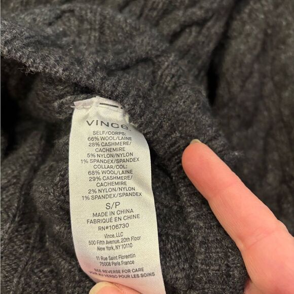 Vince Women’s Wool Blend Twisted Cable Crewneck Sweater Size Small - Picture 5 of 8